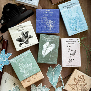 陌墨榉木印章 万物静默如谜系列复古图案手帐diy日常打底装饰印画