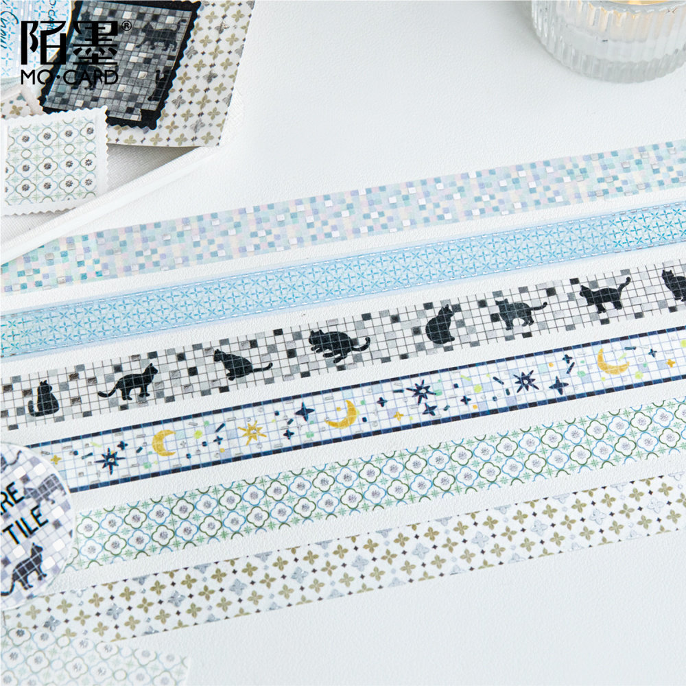 烫银和纸胶带 彩砖集系列 梦幻水彩花砖手账diy打底装饰拼贴贴画,文具电教/文化用品/商务用品,胶带/胶纸/胶条,淘宝优惠券,粉丝福利购,淘宝优惠卷