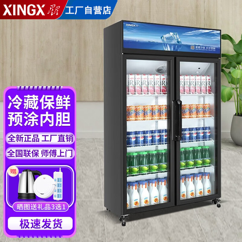 星星LSC-630/1230升超市便利店柜展示柜立式冷藏保鲜柜饮料啤酒柜