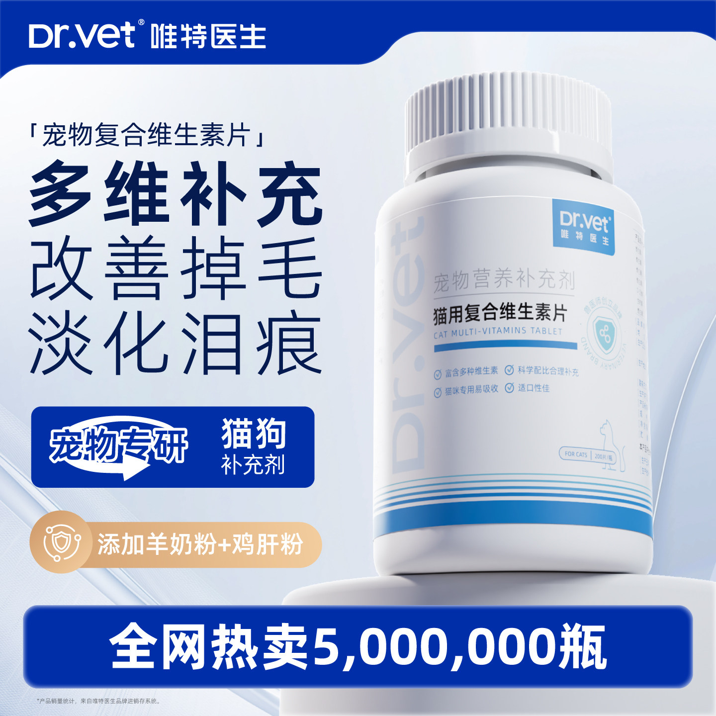 唯特医生猫咪维生素狗狗营养膏防掉毛维生素b宠物专用复合维生素