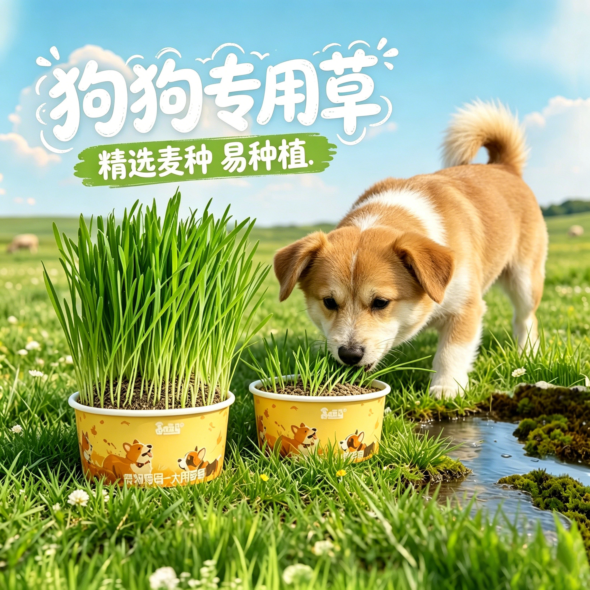 田园犬狗狗专用草狗能吃的狗草种子食用草化毛草宠物小狗犬用麦草