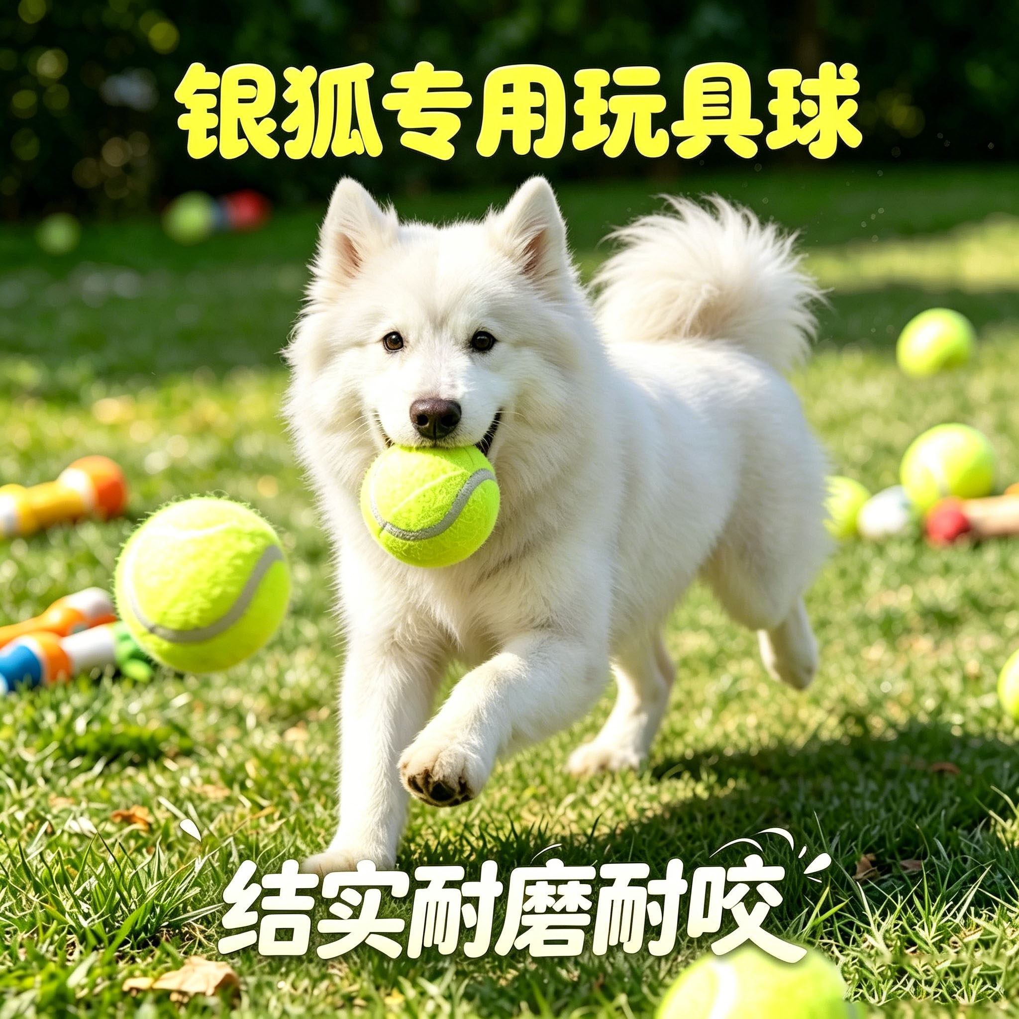 银狐专用狗狗小狗宠物玩具耐咬弹力球网球训练球解压咬不烂的球球