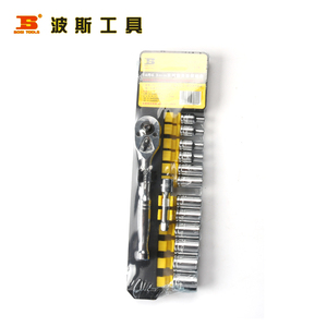 。波斯工具 汽修14件6.3MM系列六角公制塑夹套筒组套1/4“