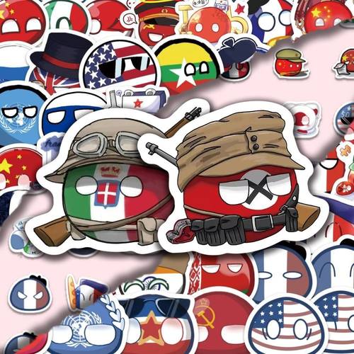 100张国拟波兰球爆款波兰球贴纸ins可爱波兰球学习用品