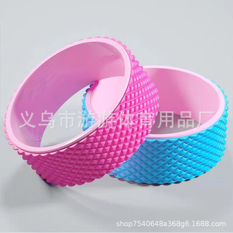 3d浮点按摩款开肩美背腰椎按摩辅助器初学者后弯拉伸滚轮普拉提圈