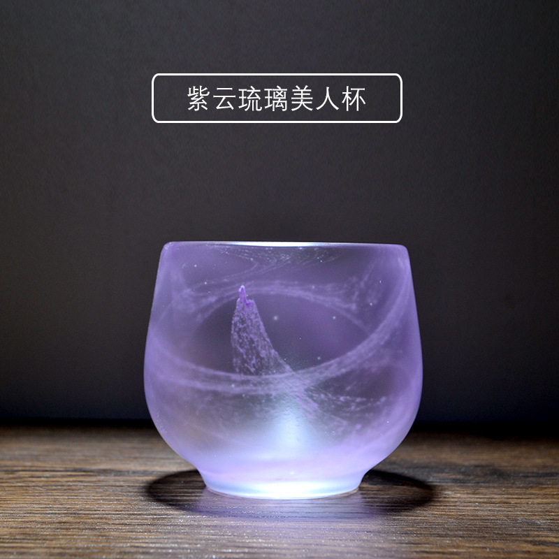 琉璃主人杯古典彩色单杯个人专用杯品茗杯水墨禅意大号喝茶杯