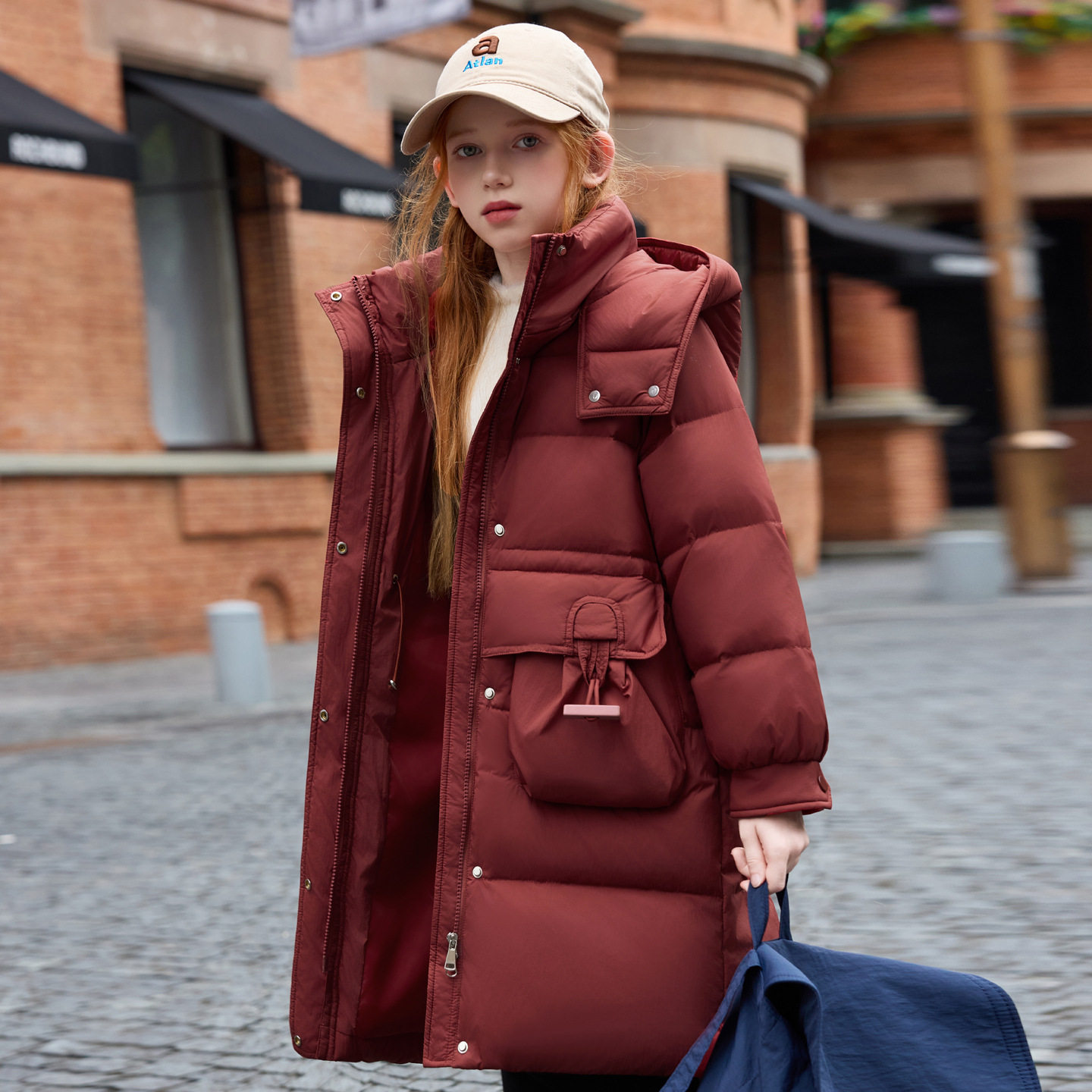 儿童羽绒服女童中长款2025新款韩版洋气中大童白鸭绒童装加厚冬装