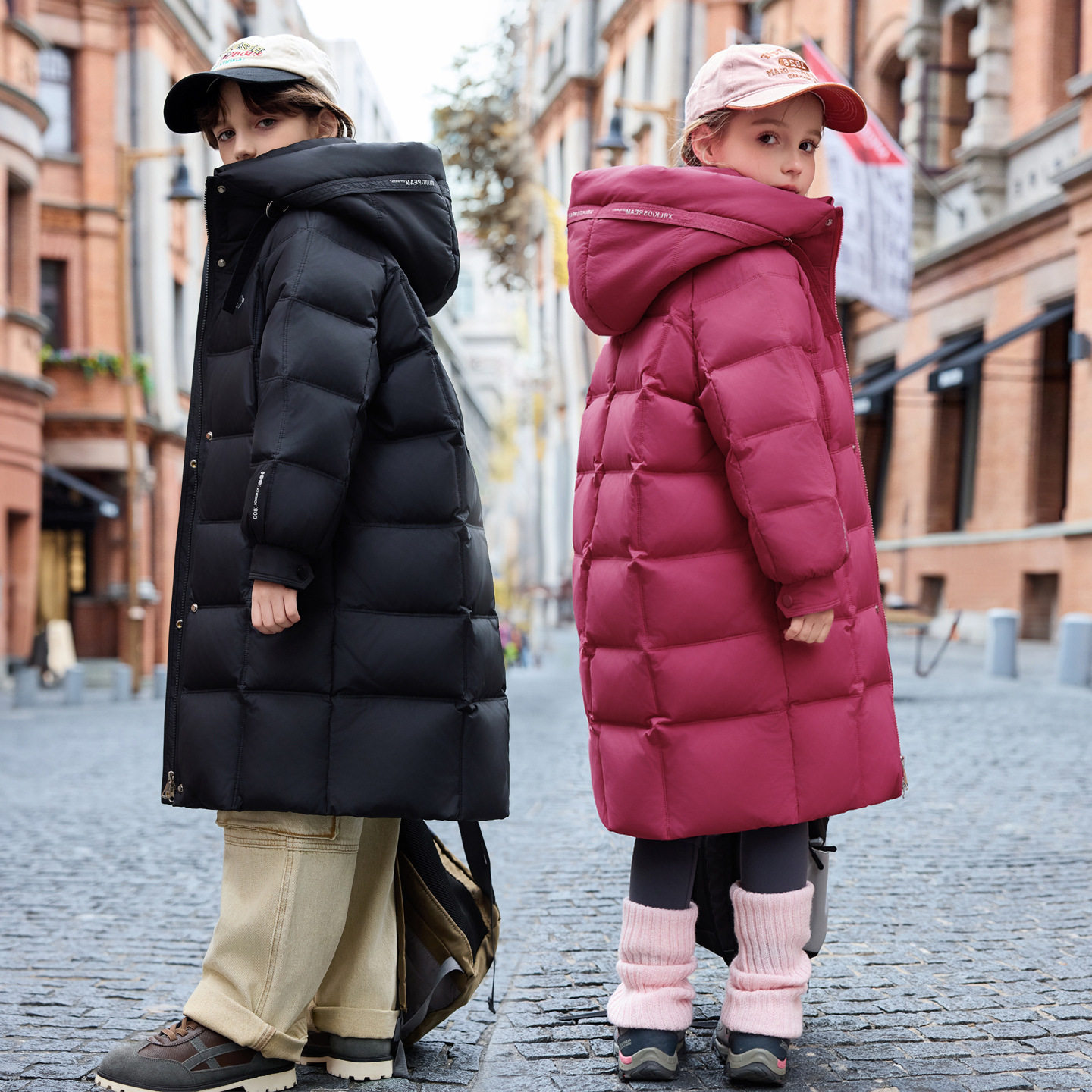 2025年冬季新款儿童羽绒服女童中长款90白鸭绒男童中大童加厚外套
