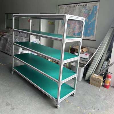 铝合金防静电老化架测试架仓储置物移动货架电源周转工厂多层带轮