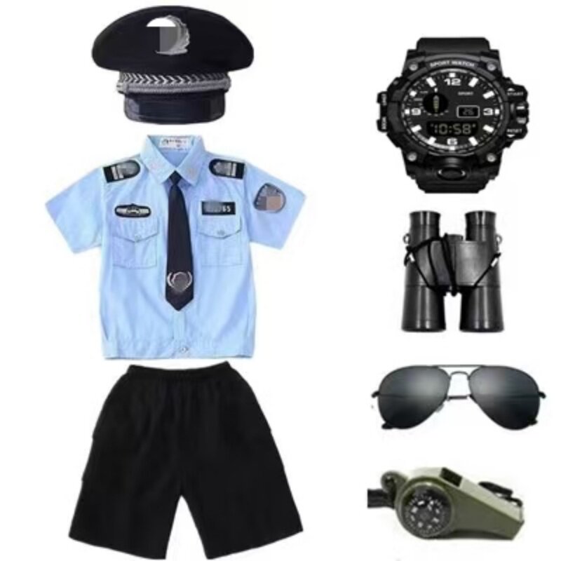 儿童小军装警官交警套装男女童玩具小警察制服六一演出服生日礼物