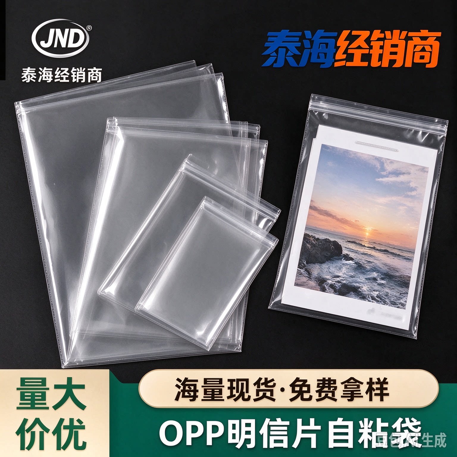现货OPP自粘袋 卡片明信片透明塑料袋子opp不干胶自封袋