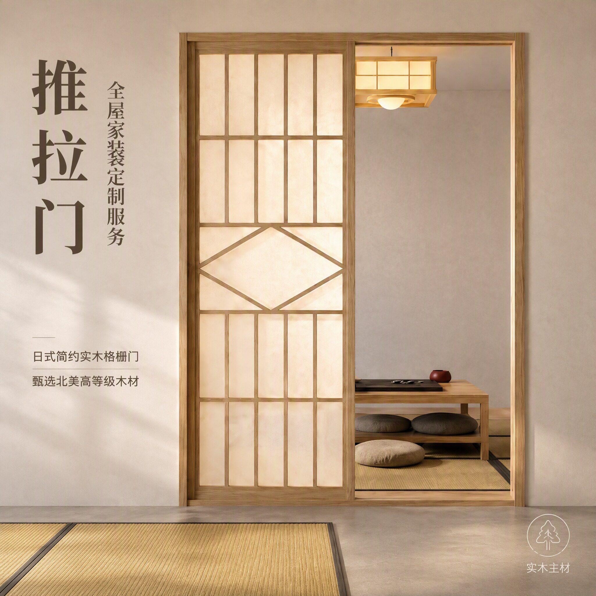 定制实木推拉门全国上门安装图片
