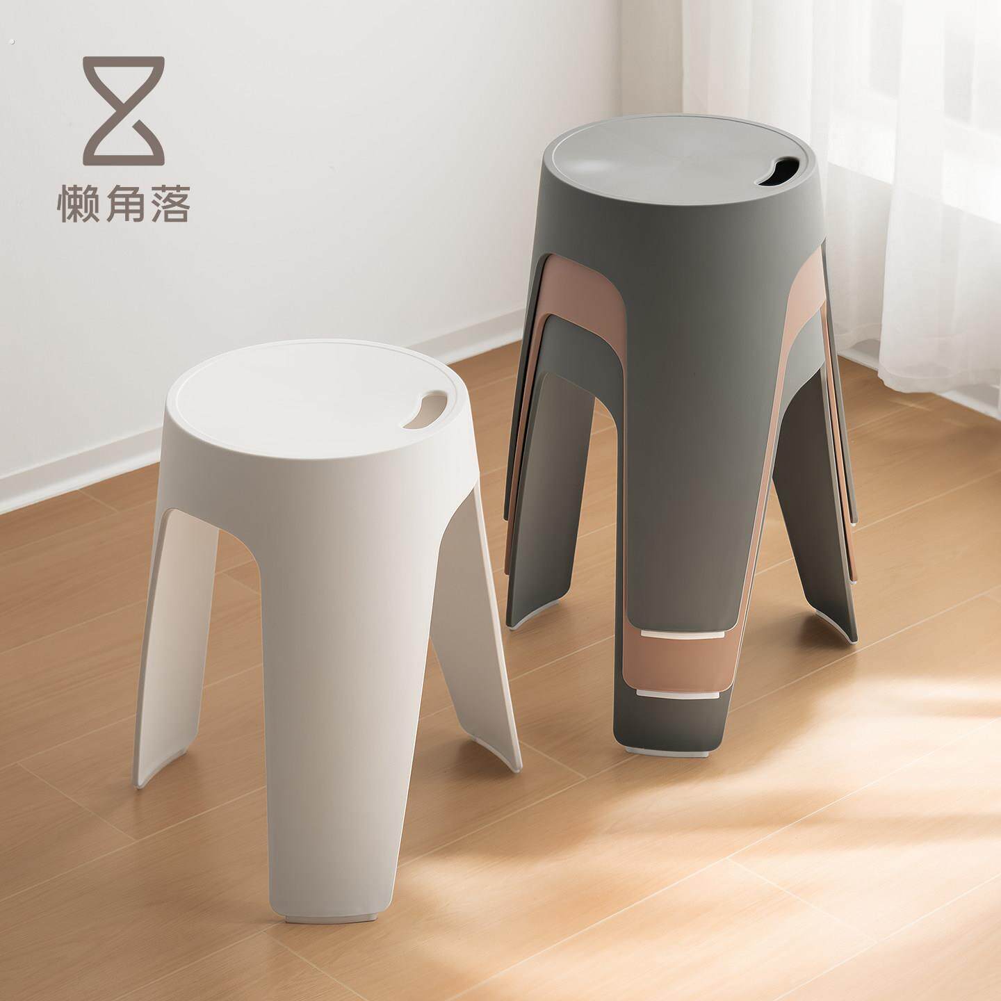 凳子家用加厚可叠放结实耐用塑料多功能餐桌高凳办公椅子