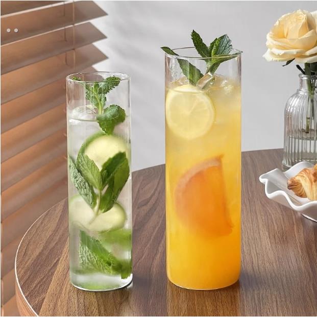 直筒柯林杯耐热玻璃杯 网红餐厅长饮杯鸡尾酒杯果汁杯子加长水杯