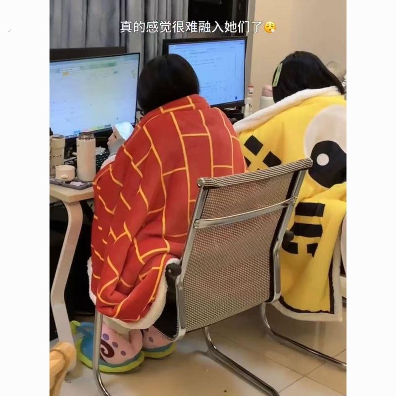 创意袈裟毯子办公室午睡披肩盖毯搞怪搞笑披风盖腿可携式空调毯夏