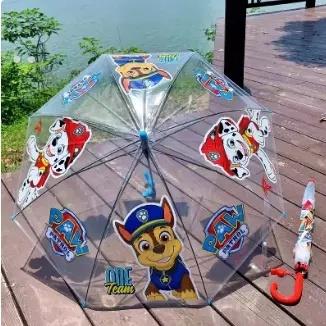 幼儿园雨伞男童防夹手阿奇毛毛小童宝宝可爱狗狗自动透明轻便口哨