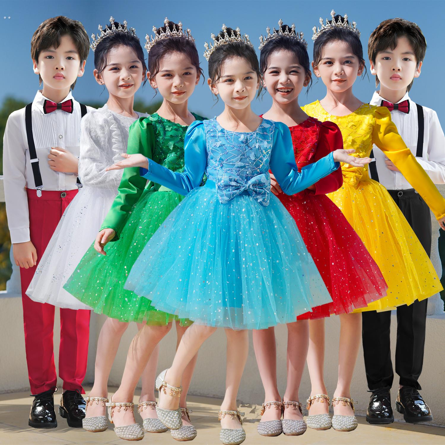 元旦儿童大合唱团演出服中小学生男女童幼儿园舞蹈诗歌朗诵表演服