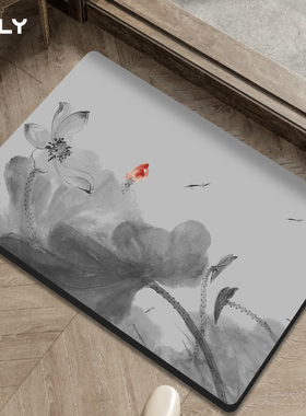 OGLY浴室新中式地垫吸水防滑垫卫生间速干垫子硅藻泥软垫家用脚垫