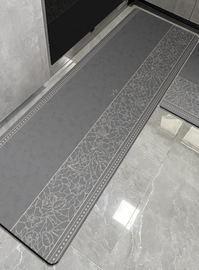 OGLY现代简约硅藻泥厨房吸水地垫防滑垫卫生间厕所门口浴室垫软垫