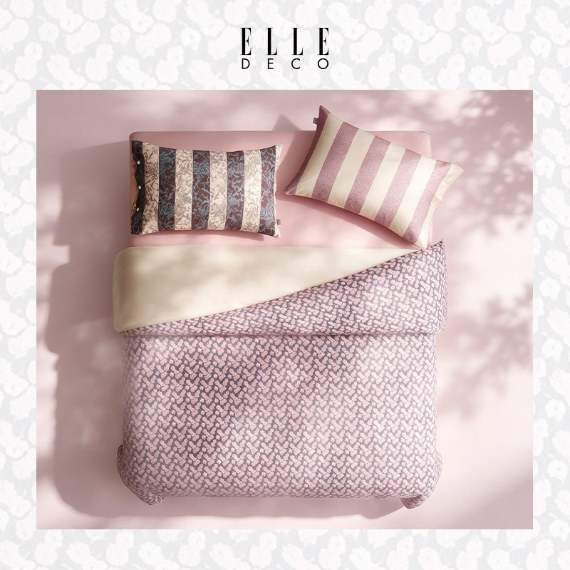 ELLEDECO长绒棉四件套全棉贡缎轻奢套件亲肤纯棉印花被套床单床品
