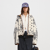 腰果绒拼麂连帽夹克 Howwell 25AW 撞色拼接保暖连帽外套