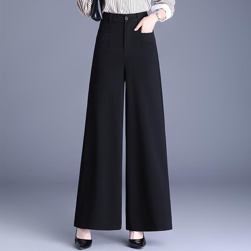 黑色女士裤子2025新款爆款西装裤长裤垂感显瘦休闲女裤阔腿裤春季