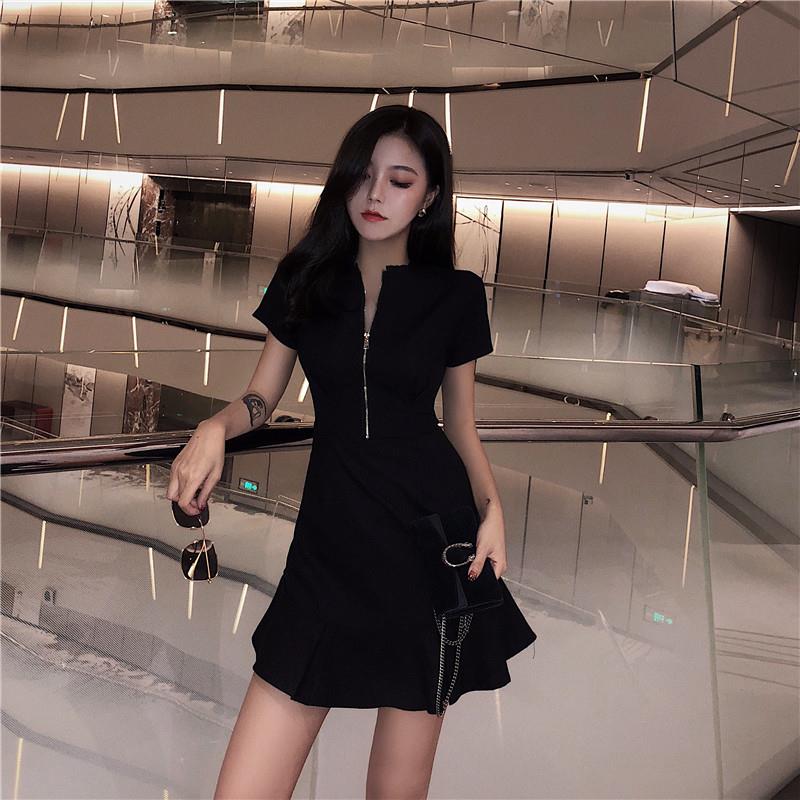 欧洲站夏季女装2025年新款韩系冷淡系连衣裙法式高级感显瘦鱼尾裙