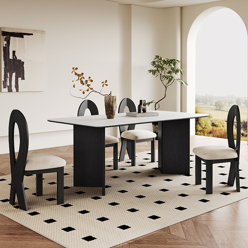 auguste飞雁进口白色岩板餐桌