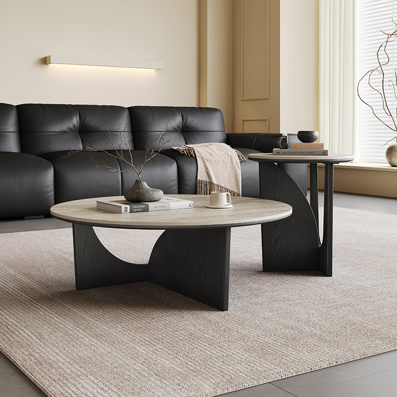 意式圆形茶几酒店别墅家用现代简约2024新款设计师款洞石岩板茶几,住宅家具,茶几,淘宝优惠券,粉丝福利购,淘宝优惠卷