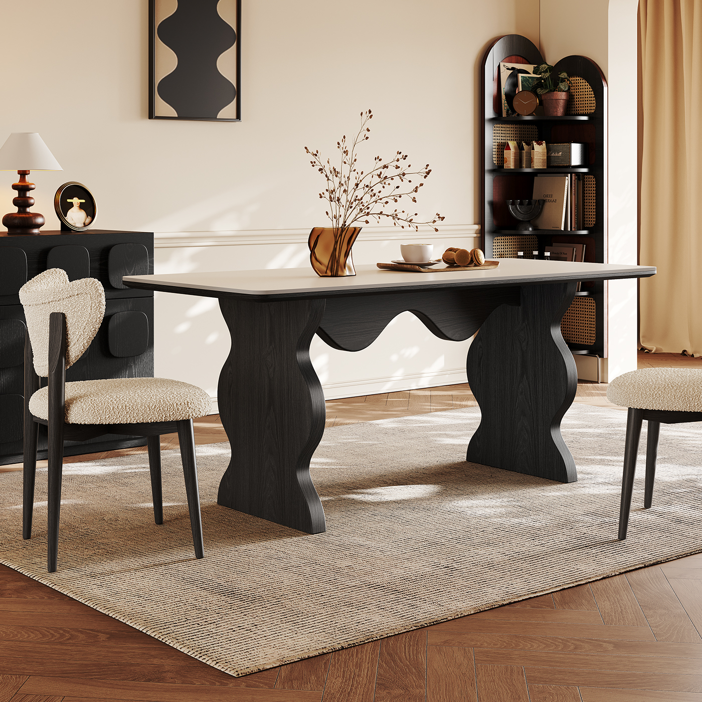 奥古斯特实木岩板餐桌降价了