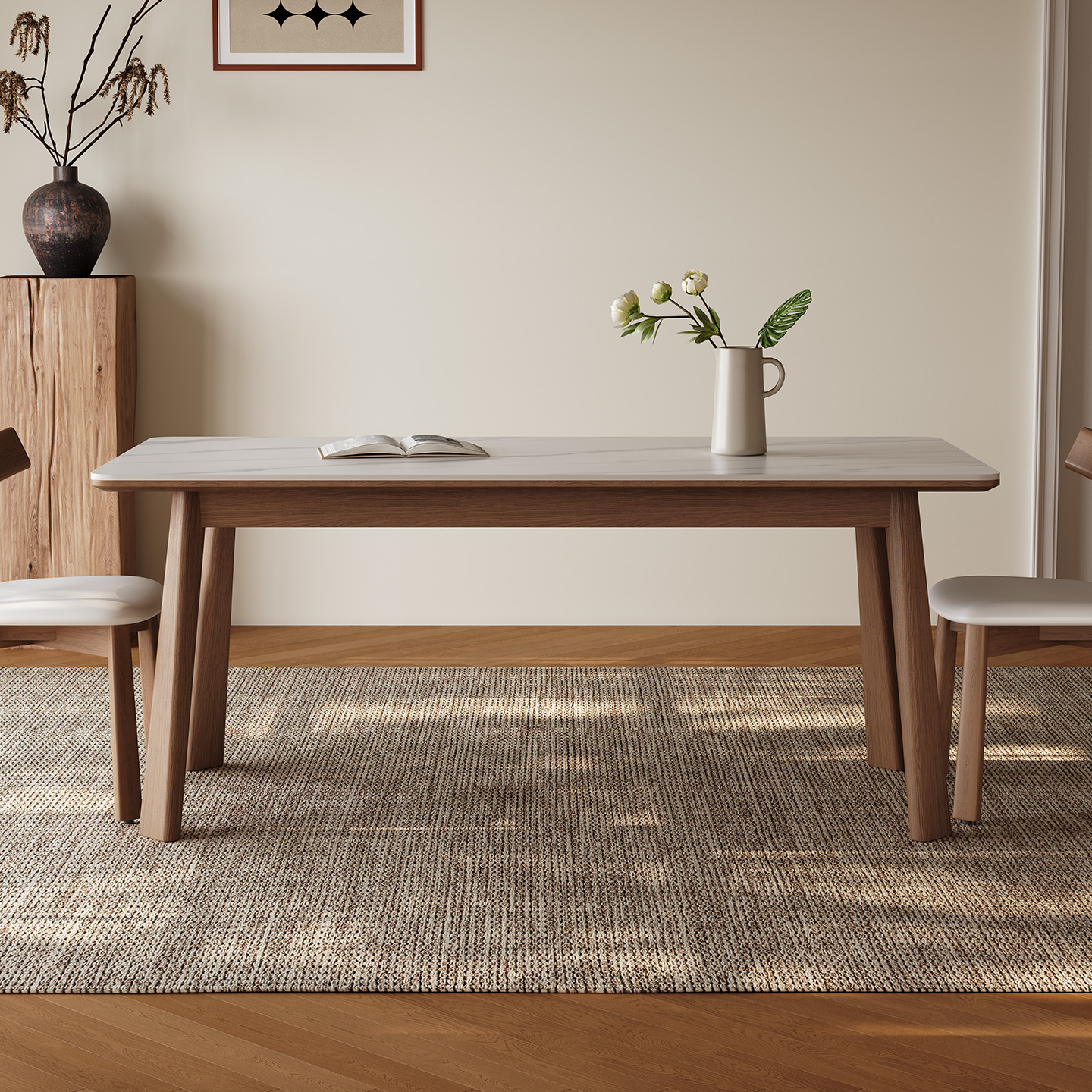 奥古斯特实木岩板餐桌降价了