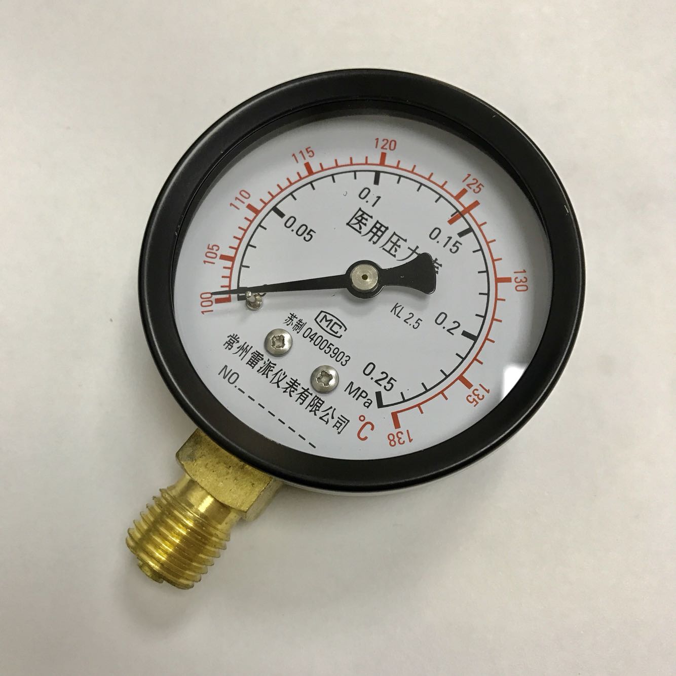 医用压力表 y-63 温度100-138度 0-0.25mpa 直径63mm 精m度2.