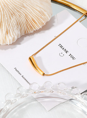 2021年新款不掉色夏天冷淡风轻奢钛钢小茄子锁骨链小辣椒项链女