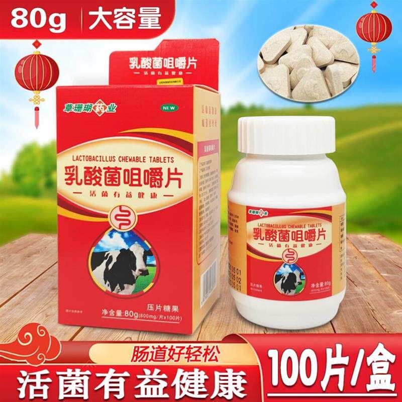 乳酸菌咀嚼片100片嚼着吃肠道益生菌儿童成人活菌益健康80g大容量
