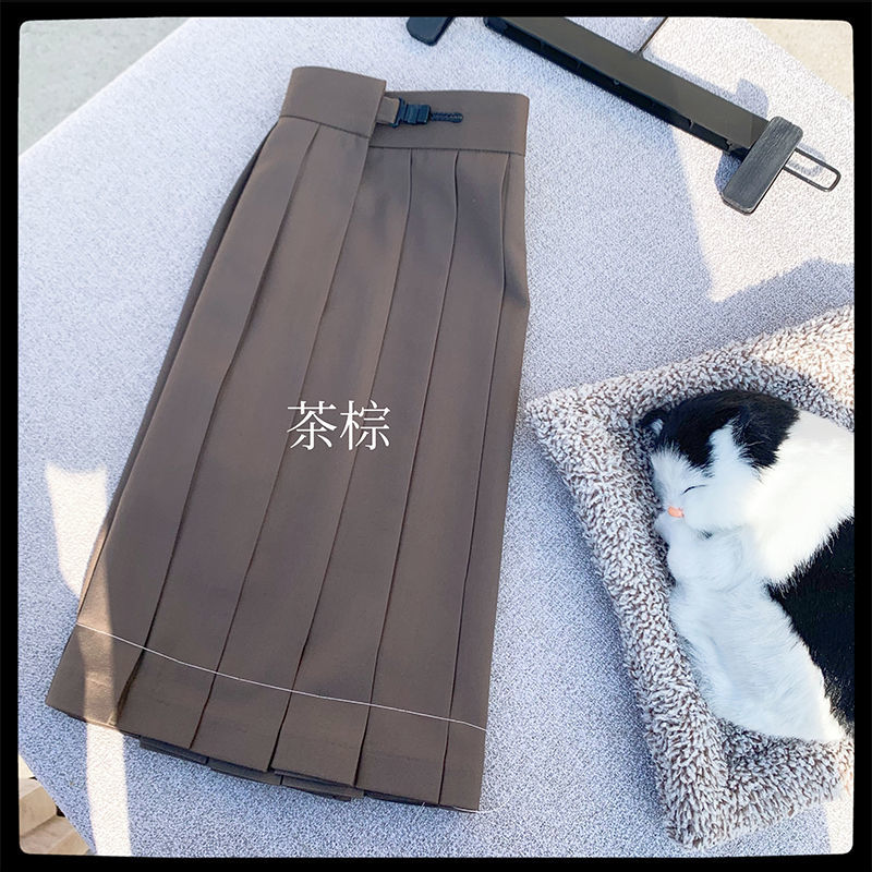 红茶社原创JK制服 正版基础款制服裙秋冬短裙女纯色百褶裙~校供感