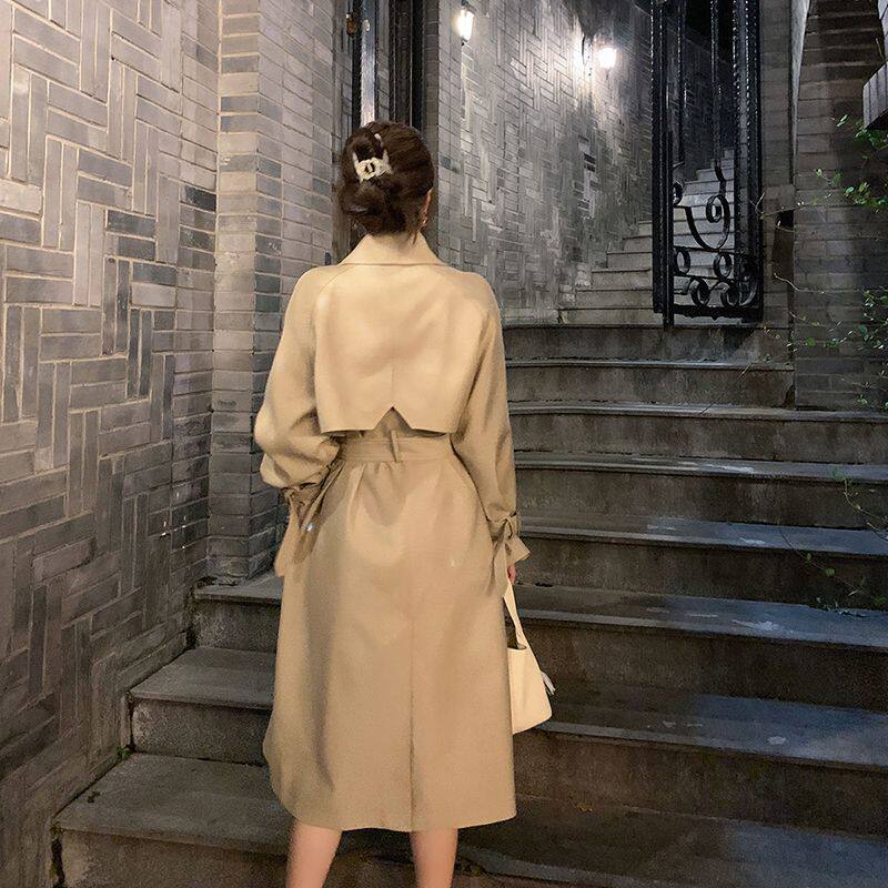 2026流行中长款宽松英伦风衣外套女春秋高档次名媛小个子西装大衣