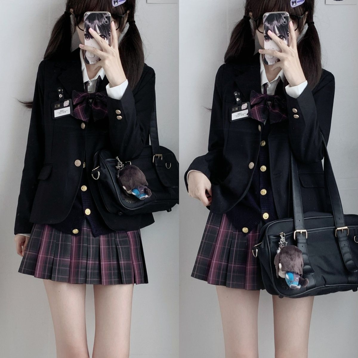 川岛琦JK制服原创正版套装西装衬衫背心格裙大全套多款可选