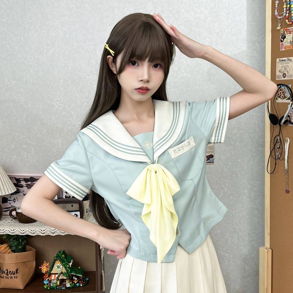 田中岛小桃初水手服原创正版短袖套装女夏季日系学院风jk制服校供