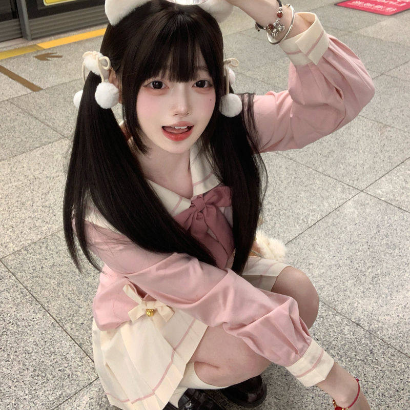 【桃铃喵】原创幼稚园甜美jk制服秋冬学院风长袖新款学生水手套装