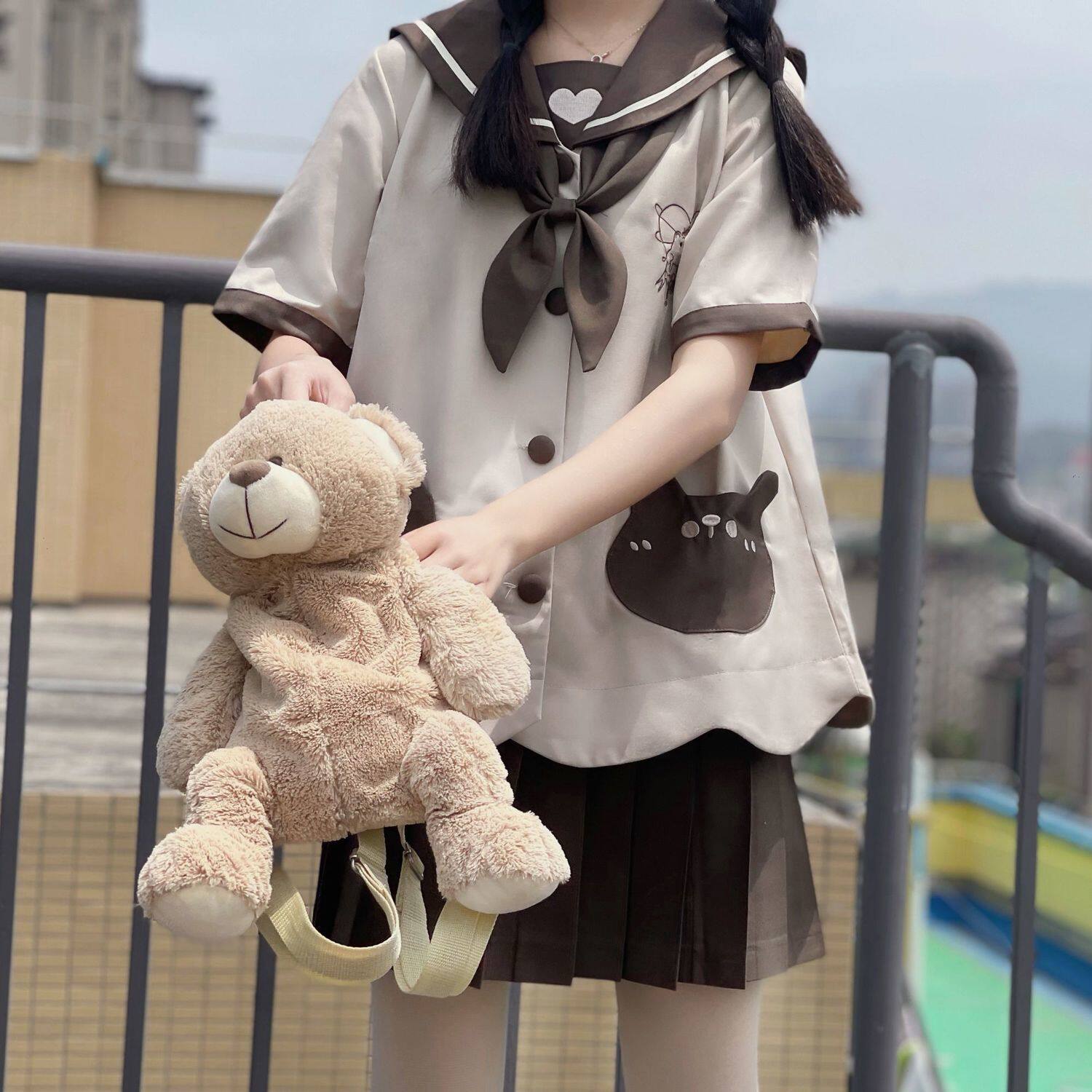 【酱仔可可】木子酱原创可爱幼稚园JK制服春夏新款长袖单层水手服