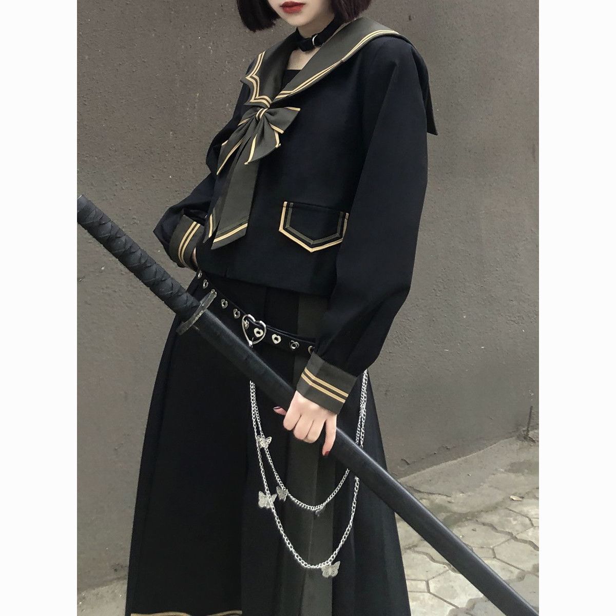 水木琉璃原创玲珑jk制服套装正版暗黑系不良jk制服长裙日系水手服