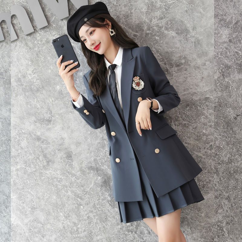 学院风JK制服套装2025秋装新款洋气高档网红爆款显瘦气质遮肉时尚