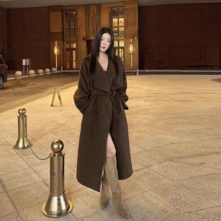 2026秋冬中长款学生双面绒百搭毛呢外套女小个子美拉德呢子大衣潮