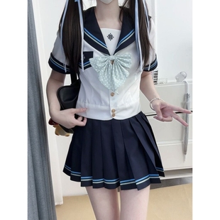 (薄荷冰)神北JK原创正版少女jk制服水手服日系学院百褶裙长袖套装