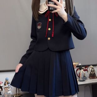 奈川高校/零度句号原创圆领西装外套jk制服套装学院风西服校供感