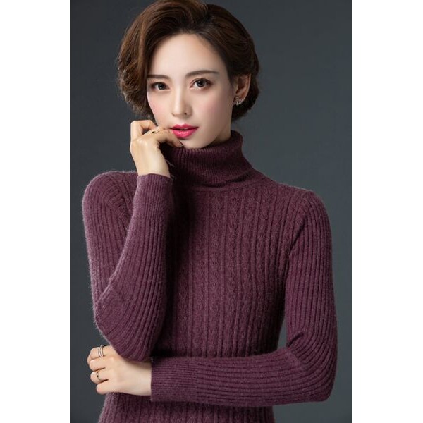 2026新款高领羊毛衫女黑色加厚修身显瘦内搭紧身毛衣针织打底衫女