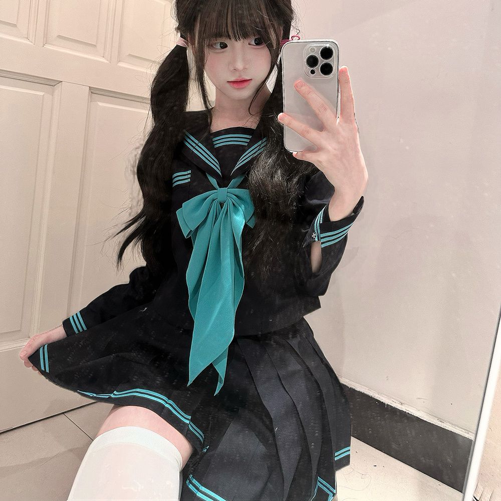 【神北JK】初音绿JK水手服原创正版制服校服裙套装高中生日系校供