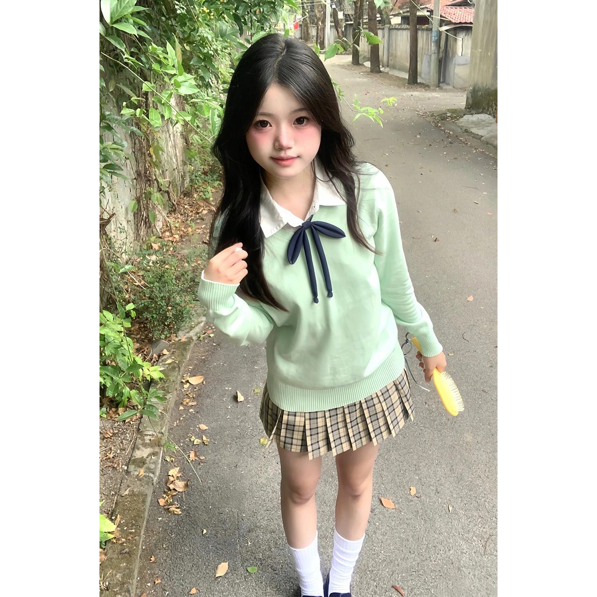 JK制服套装女针织衫毛衣2025秋冬新款日系学院风套头长袖甜美上衣