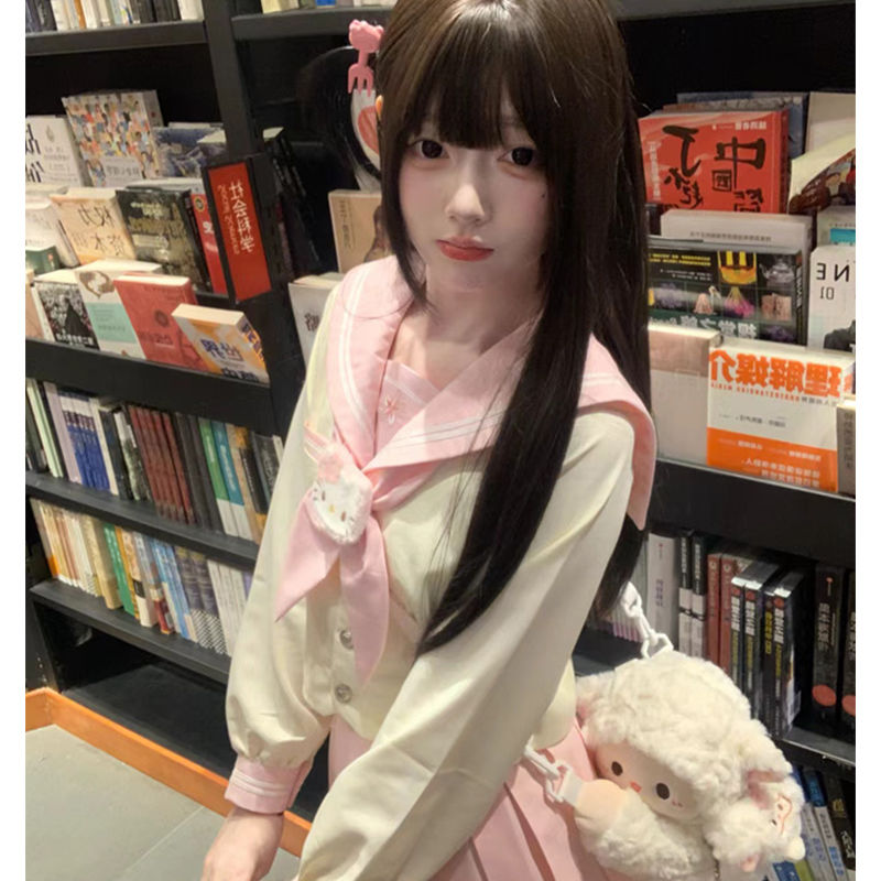 【桃纪】原创jk制服水手服正版日系学院风校供中间服学生秋冬套装