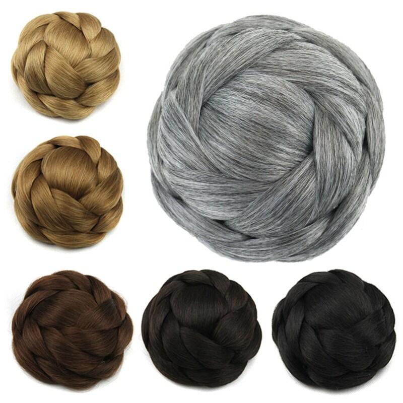 新款编织发包丸子头发髻假发外贸
